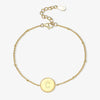 Wholesale S925 Sterling Silver Simple Fashion Classic Chain Bracelet With Gossy 26 Letter Circle Design Electroplated For Women
