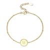 Wholesale S925 Sterling Silver Simple Fashion Classic Chain Bracelet With Gossy 26 Letter Circle Design Electroplated For Women