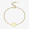 Wholesale S925 Sterling Silver Simple Fashion Classic Chain Bracelet With Gossy 26 Letter Circle Design Electroplated For Women