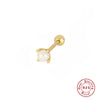 Wholesale S925 Sterling Silver Simple Four Claw Pearl Stud Earrings With Geometric Design And Pearl Inlaid Process