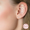 Wholesale S925 Sterling Silver Simple Four Claw Pearl Stud Earrings With Geometric Design And Pearl Inlaid Process
