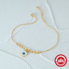 Wholesale S925 Sterling Silver Simple Geometric Devil's Eye Drop Oil Vintage Turquoise Women's Bracelet With Electroplating