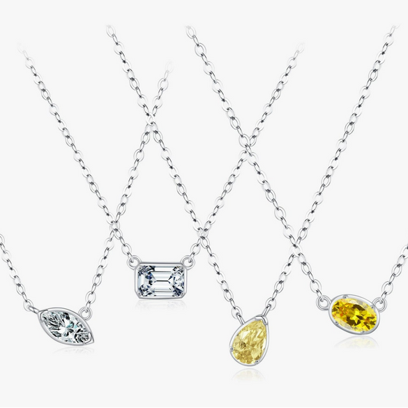 Wholesale S925 Sterling Silver Simple Geometric Diamond Women's Niche Chic Style Clavicle Chain Necklace