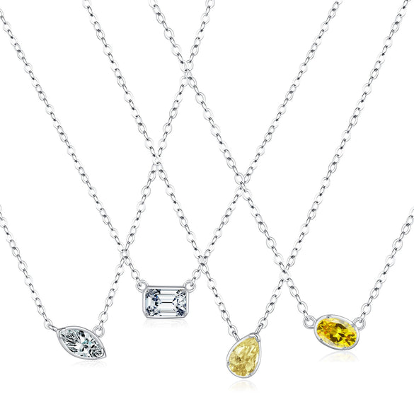 Wholesale S925 Sterling Silver Simple Geometric Diamond Women's Niche Chic Style Clavicle Chain Necklace