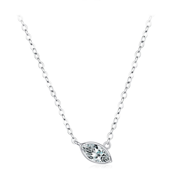 Wholesale S925 Sterling Silver Simple Geometric Diamond Women's Niche Chic Style Clavicle Chain Necklace