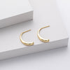 Wholesale S925 Sterling Silver Simple Geometric Electroplated Women's Petal Earrings