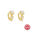 Wholesale S925 Sterling Silver Simple Geometric Kiteshaped Zircon Ear Buckle Huggie Hoops With Electroplating