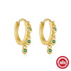 Wholesale S925 Sterling Silver Simple Geometric Kiteshaped Zircon Ear Buckle Huggie Hoops With Electroplating