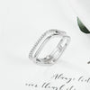 Wholesale S925 Sterling Silver Simple Geometric Micro Paved Zircon Ring With Electroplating Animal And Zodiac Shapes