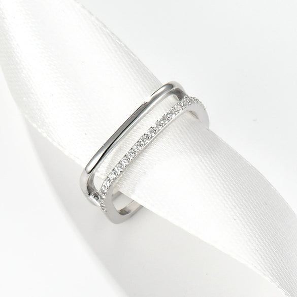 Wholesale S925 Sterling Silver Simple Geometric Micro Paved Zircon Ring With Electroplating Animal And Zodiac Shapes