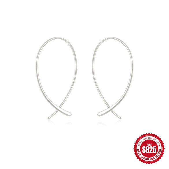 Wholesale S925 Sterling Silver Simple Geometric Star Moon Tassel Eardrop Earrings For Ladies