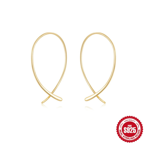 Wholesale S925 Sterling Silver Simple Geometric Star Moon Tassel Eardrop Earrings For Ladies
