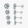 Wholesale S925 Sterling Silver Simple Geometric Zircon Earrings Set With Precious Stones For Women