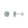 Wholesale S925 Sterling Silver Simple Geometric Zircon Earrings Set With Precious Stones For Women