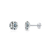Wholesale S925 Sterling Silver Simple Geometric Zircon Earrings Set With Precious Stones For Women