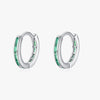 Wholesale S925 Sterling Silver Simple Green Zirconium Inlay Ear Buckle Women's Ear Accessories With Geometric Style
