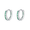 Wholesale S925 Sterling Silver Simple Green Zirconium Inlay Ear Buckle Women's Ear Accessories With Geometric Style