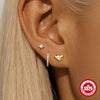Wholesale S925 Sterling Silver Simple Inlaid Horse Eye Diamond Earrings Jewelry Set With Geometric Pattern And Electroplating For Women