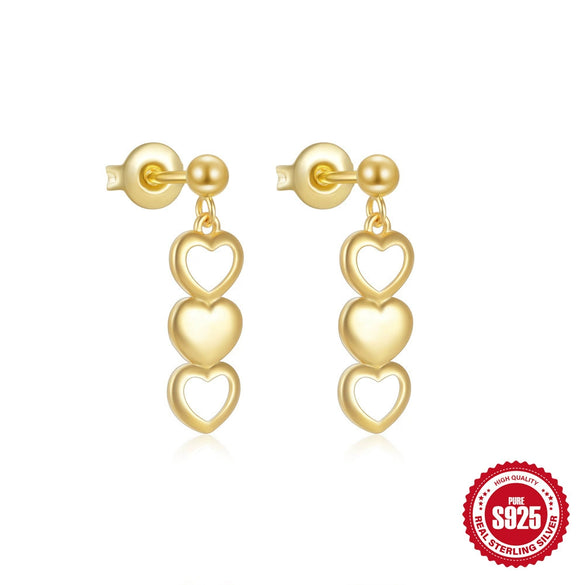 Wholesale S925 Sterling Silver Simple Ins Style Round Eardrop Earrings With Geometric Pattern For Women