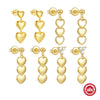 Wholesale S925 Sterling Silver Simple Ins Style Round Eardrop Earrings With Geometric Pattern For Women