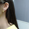 Wholesale S925 Sterling Silver Simple Irregular Concave And Convex Goldplated Female Stud Earrings