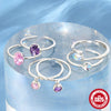 Wholesale S925 Sterling Silver Simple Meteor Ring With Micro Inlaid Crown Opening Design Geometric Pattern Inlaid Zircon For Women
