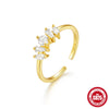 Wholesale S925 Sterling Silver Simple Meteor Ring With Micro Inlaid Crown Opening Design Geometric Pattern Inlaid Zircon For Women