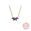 Wholesale S925 Sterling Silver Simple Petal Horse Eye Diamond Ochain Collarbone Necklace With Geometric Design For Women