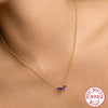 Wholesale S925 Sterling Silver Simple Petal Horse Eye Diamond Ochain Collarbone Necklace With Geometric Design For Women