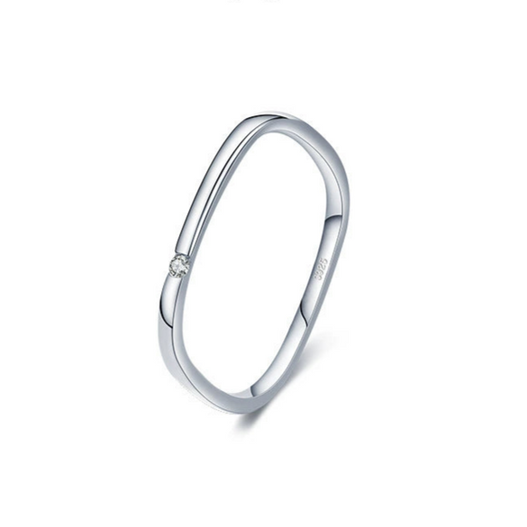 Wholesale S925 Sterling Silver Simple Small Square Ring With Geometric Pattern For Women Seiko Crafted
