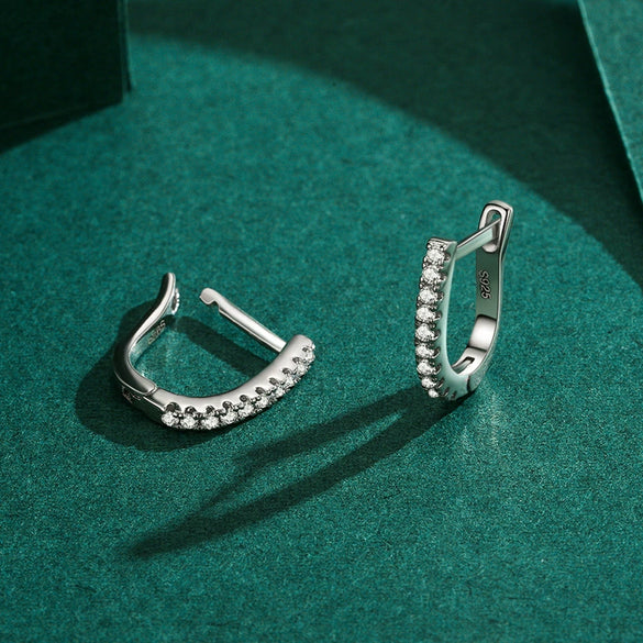 Wholesale S925 Sterling Silver Simple U Shaped Geometric Earrings For Women