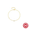 Wholesale S925 Sterling Silver Simple Women's Bracelet With Four Petal Flower Design And Electroplating Treatment