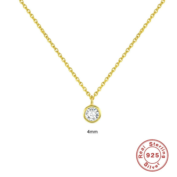 Wholesale S925 Sterling Silver Single Diamond Clavicle Necklace With Geometric Pattern And K Gold Plated Electroplating For Women