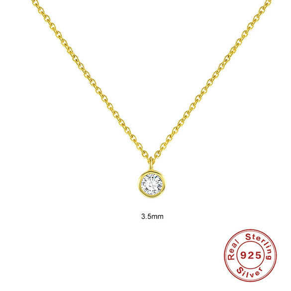 Wholesale S925 Sterling Silver Single Diamond Clavicle Necklace With Geometric Pattern And K Gold Plated Electroplating For Women