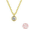 Wholesale S925 Sterling Silver Single Diamond Clavicle Necklace With Geometric Pattern And K Gold Plated Electroplating For Women