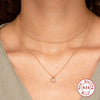 Wholesale S925 Sterling Silver Single Diamond Clavicle Necklace With Geometric Pattern And K Gold Plated Electroplating For Women