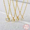 Wholesale S925 Sterling Silver Single Diamond Clavicle Necklace With Geometric Pattern And K Gold Plated Electroplating For Women