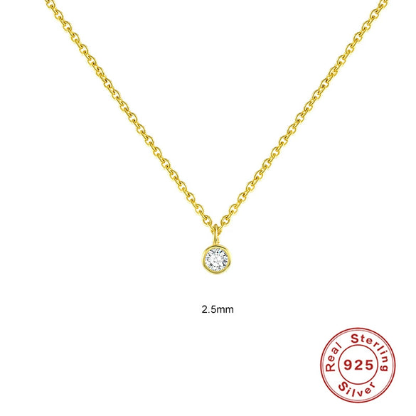 Wholesale S925 Sterling Silver Single Diamond Clavicle Necklace With Geometric Pattern And K Gold Plated Electroplating For Women