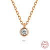 Wholesale S925 Sterling Silver Single Diamond Clavicle Necklace With Geometric Pattern And K Gold Plated Electroplating For Women