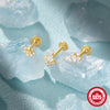 Wholesale S925 Sterling Silver Single Diamond Inlaid Flat Ear Studs Body Piercing Earrings For Women Fashion Style