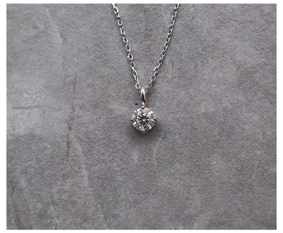 Wholesale S925 Sterling Silver Single Diamond 14K Gold Plated Cross Chain Necklace For Women Light Luxury Style