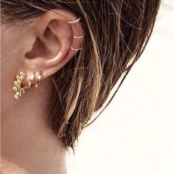 Wholesale S925 Sterling Silver Single Ear Clip Fashion Earrings With Geometric Diamond Modeling And Electroplating Treatment