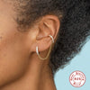 Wholesale S925 Sterling Silver Single Round Diamondencrusted Tassel Chain Ear Buckle Ear Ring With Geometric Design For Women
