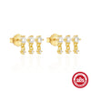 Wholesale S925 Sterling Silver Single Row Diamond Ear Drop Earrings With Geometric Design And Electroplating For Women