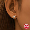 Wholesale S925 Sterling Silver Single Row Diamond Ear Drop Earrings With Geometric Design And Electroplating For Women