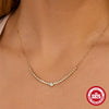 Wholesale S925 Sterling Silver Single Row Diamond Round Geometric O Chain Clavicle Necklace With Electroplating