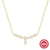 Wholesale S925 Sterling Silver Single Row Diamond Stacked Collarbone Ochain Necklace For Women With Electroplating Treatment