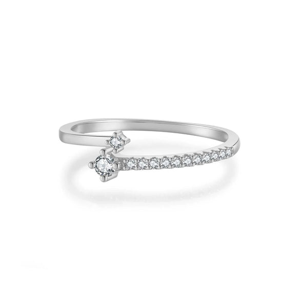 Wholesale S925 Sterling Silver Single Row Diamondencrusted Geometric Zircon Electroplated Ring For Women And Unisex