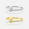 Wholesale S925 Sterling Silver Single Row Diamondencrusted Geometric Zircon Electroplated Ring For Women And Unisex