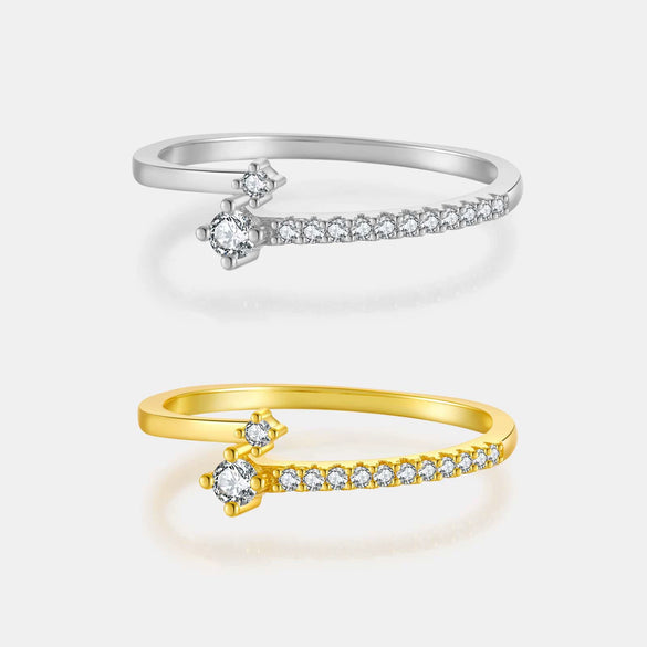 Wholesale S925 Sterling Silver Single Row Diamondencrusted Geometric Zircon Electroplated Ring For Women And Unisex